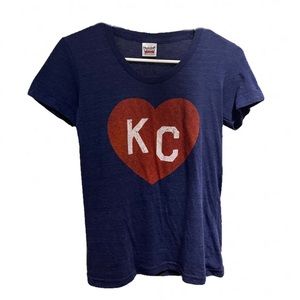 made in kc women’s navy soft short sleeve tee small
